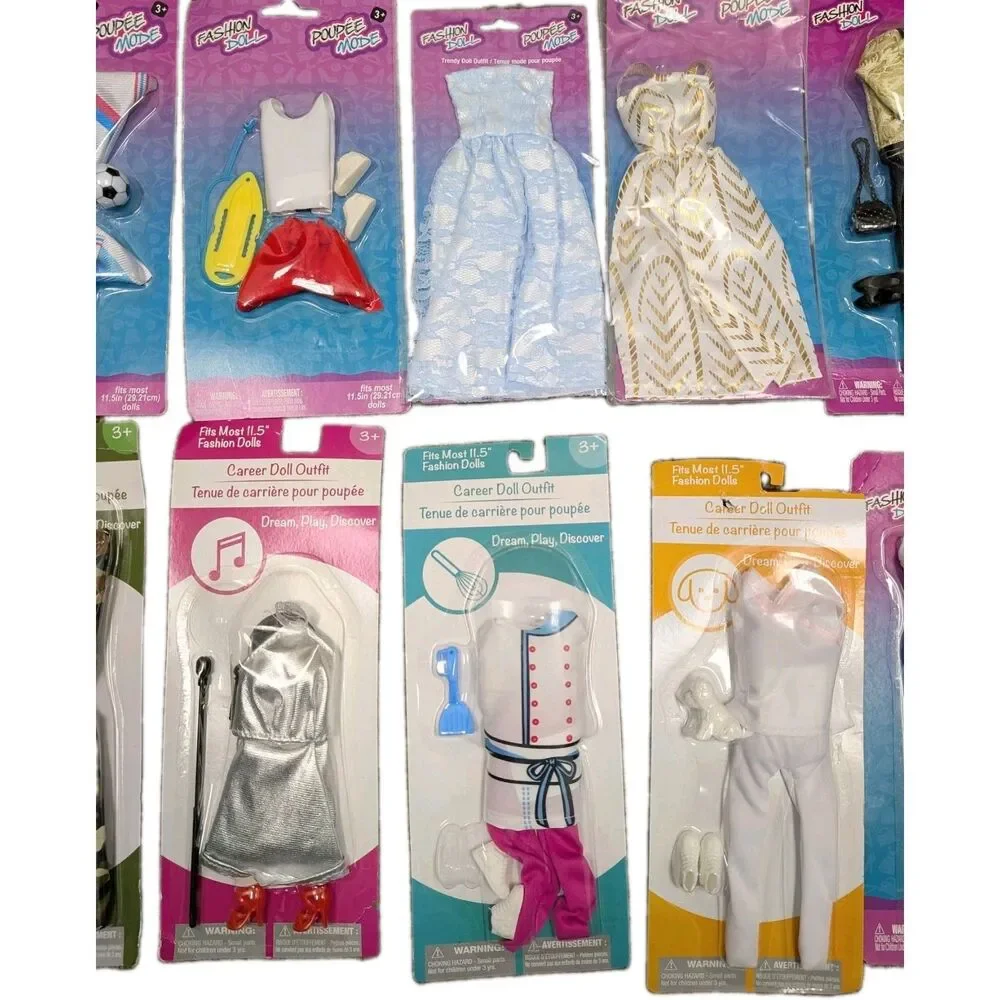 NEW Lot Of 10 Fashion Doll Barbie Sized Clothes Outfits 11.5